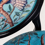 Стул из массива бука бирюзовый с изображением птиц в саду Turquoise Chinoiserie Blue Bird Chair варинант исполнения - 2 | Loft Concept в Брянске