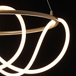 Люстра подвесная круглая золотого цвета с белыми изогнутыми световыми линиями Luke Lampco Tracer Lamp варинант исполнения - 5 | Loft Concept в Брянске