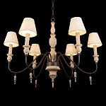 Люстра на металлическом основании с 6-ю белыми тканевыми абажурами Terrain варинант исполнения - 8 | Loft Concept в Брянске