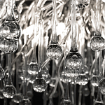 Люстра подвесная с прозрачными стеклянными подвесками в форме капель Диаметр 100 см Droplet Chandelier варинант исполнения - 20 | Loft Concept в Брянске