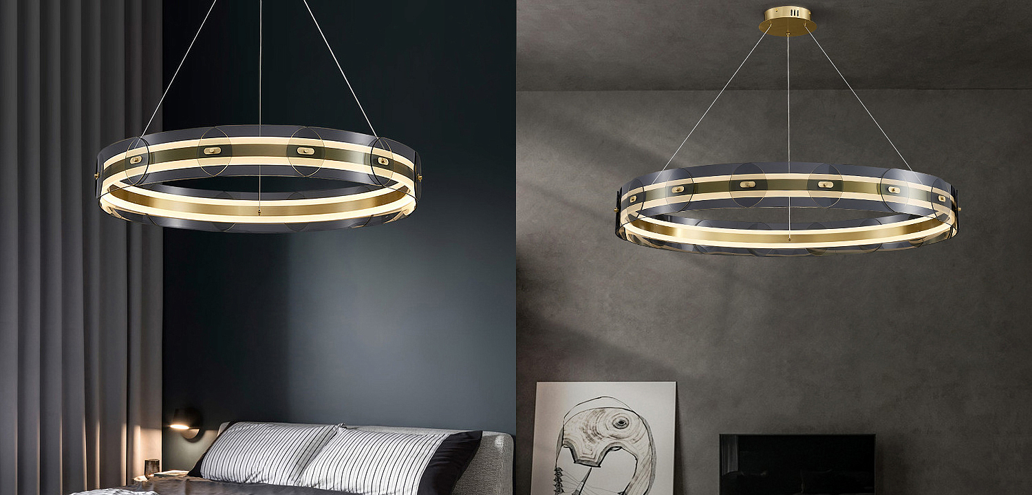 Люстра Gold ring horizontal chandelier Люстра Gold ring horizontal chandelier - Loft-Concept в Брянске