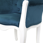 Кресло низкое в стиле прованс Louis French Armchair white and blue velour варинант исполнения - 4 | Loft Concept в Брянске