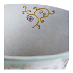 Ваза высокая из фарфора на бронзовом основании Turquoise Blooming Garden варинант исполнения - 4 | Loft Concept в Брянске