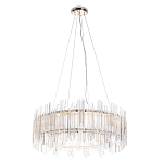 Люстра подвесная круглая с прозрачными хрустальными трубками и золотистым каркасом Диаметр 60 см Hexagon Tube Light варинант исполнения - 1 | Loft Concept в Брянске