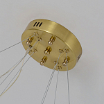 Люстра подвесная двухъярусная с золотистымыми кольцами и прозрачными стеклянными элементами Ring Horizontal варинант исполнения - 2 | Loft Concept в Брянске