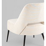 Кресло лаунж Бостон велюр рельефный молочный на черных ножках варинант исполнения - 3 | Loft Concept в Брянске