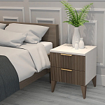 Тумба прикроватная коричневая с белой столешницей и двумя ящиками Harper Line варинант исполнения - 3 | Loft Concept в Брянске