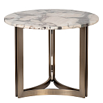 Столик журнальный с круглой мраморной столешницей Unique Stone Design варинант исполнения - 1 | Loft Concept в Брянске