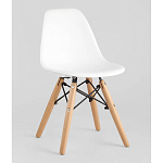 Пластиковый стул на ножках из массива бука Eames Small White варинант исполнения - 1 | Loft Concept в Брянске