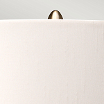 Настольная лампа с шарообразным прозрачным основанием из цветного переработанного стекла и белым цилиндрическим абажуром Elstead Lighting варинант исполнения - 3 | Loft Concept в Брянске