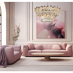 Люстра круглая с декоративными элементами в виде крупных хрустальных цветов Palace Gardens варинант исполнения - 6 | Loft Concept в Брянске