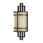 Бра бронзового цвета с полукруглым матовым стеклянным плафоном в геометрическом каркасе Feiss варинант исполнения - 1 | Loft Concept в Брянске