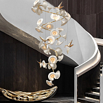 Люстра каскадная из белых цветов каллы и птичек Refined Taste of Light варинант исполнения - 2 | Loft Concept в Брянске