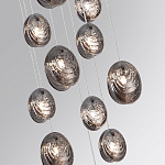 Люстра каскадная с 11-ю круглыми плафонами из рельефного стекла Disc Light варинант исполнения - 5 | Loft Concept в Брянске