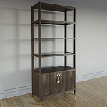 Стеллаж со стеклянными полками Elsa Dreams Walnut варинант исполнения - 2 | Loft Concept в Брянске