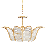 Люстра в форме тюльпана с лепестками из прозрачных стеклянных бусин Hanging Flowers варинант исполнения - 4 | Loft Concept в Брянске