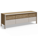 ТВ тумба 2 двери и 2 ящика с подсветкой на рельефном фасаде Warm Industrial варинант исполнения - 4 | Loft Concept в Брянске