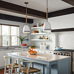 Подвесной светильник белый колоколообразный с декоративной обмоткой из веревки Hinkley варинант исполнения - 6 | Loft Concept в Брянске