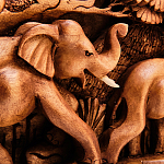 Панно из дерева слоны Panel With Animals варинант исполнения - 3 | Loft Concept в Брянске