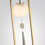 Торшер с шарообразным плафоном из белого стекла с подвеской из камня и длинной кисточкой Agatelle варинант исполнения - 4 | Loft Concept в Брянске