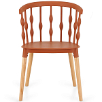 Пластиковый стул на ножках из массива бука Ferret Spiral Brown варинант исполнения - 2 | Loft Concept в Брянске
