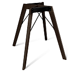 Стол обеденный с серой овальной столешницей из керамики на четырех деревянных ножках Gray Ceramics варинант исполнения - 5 | Loft Concept в Брянске