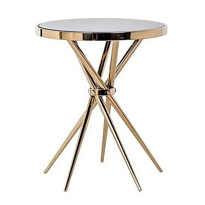 Обеденный стол с чёрной круглой столешницей на золотых ножках Rive Gauche Table Черный Золотой Обеденный стол с чёрной круглой столешницей на золотых ножках Rive Gauche Table Черный Золотой в Брянске | Loft Concept