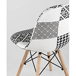 Пластиковый стул на ножках из массива бука Eames Черно-Белый Пэчворк варинант исполнения - 3 | Loft Concept в Брянске