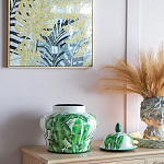 Ваза с зелёными листьями и крышкой Vase Green Leaves варинант исполнения - 4 | Loft Concept в Брянске