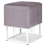 Пуф квадратный фиолетовый велюр на белом металлическом основании Celeste Purple варинант исполнения - 1 | Loft Concept в Брянске