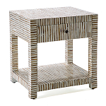 Тумбочка прикроватная Vancouver Bone Inlay Bedside Beige варинант исполнения - 1 | Loft Concept в Брянске