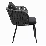 Стул мягкий с декором в виде плетеных лент на спинке и подлокотниках Semicircular Chair Decorated with Ribbons варинант исполнения - 9 | Loft Concept в Брянске