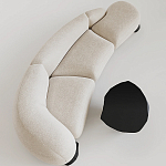 Диван Cannes трехместный с обивкой букле молочного цвета варинант исполнения - 1 | Loft Concept в Брянске