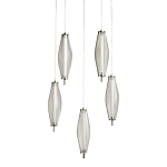 Люстра круглая каскадня с 5-ю плафонами из металлической сетки Mesh Lampshade Lighting варинант исполнения - 1 | Loft Concept в Брянске