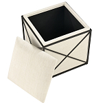 Пуф бежевый с черной металлической рамой Beige Pouf варинант исполнения - 1 | Loft Concept в Брянске