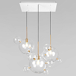 Люстра подвесная 3 лампы с прозрачными стеклянными шарами и золотыми деталями Giopato & Coombes варинант исполнения - 1 | Loft Concept в Брянске