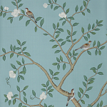Обои ручная роспись Gustavian Garden Special Colourway on Duck Egg dyed silk варинант исполнения - 1 | Loft Concept в Брянске