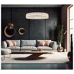 Люстра подвесная круглая из прозрачного хрусталя с корпусом из металла цвета хром Selfsufficient варинант исполнения - 7 | Loft Concept в Брянске