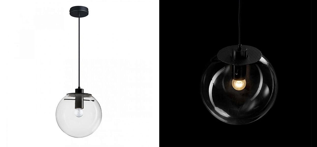 Подвесной светильник Selene Glass Ball Ceiling Lights Black 40 cm Подвесной светильник Selene Glass Ball Ceiling Lights Black 40 cm - Loft-Concept в Брянске