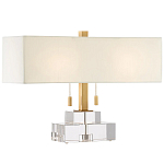 Настольная лампа прямоугольная на прозрачном основании Charm and Luxury варинант исполнения - 2 | Loft Concept в Брянске