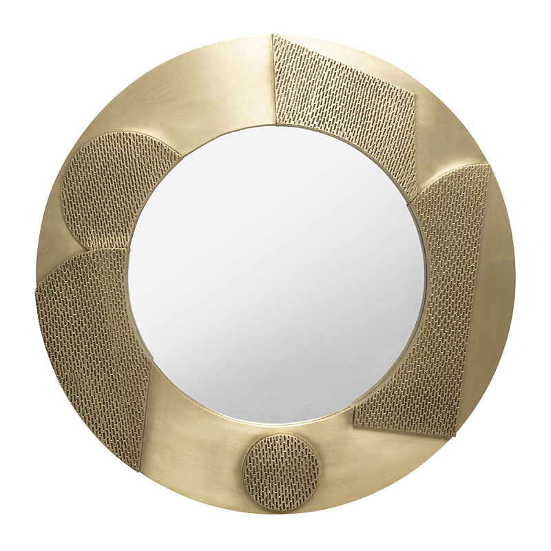 Зеркало золотое со вставками в виде геометрических фигур Зеркало Золотой в Брянске | Loft Concept 