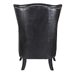 Кресло из натуральной кожи на 4-х деревянных ножках из массива бука Daniel Leather Armchair black варинант исполнения - 3 | Loft Concept в Брянске
