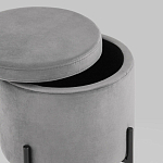 Серый пуф на черных ножках SANJAY варинант исполнения - 3 | Loft Concept в Брянске