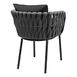 Стул мягкий с декором в виде плетеных лент на спинке и подлокотниках Semicircular Chair Decorated with Ribbons варинант исполнения - 10 | Loft Concept в Брянске