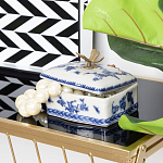 Фарфоровая шкатулка с бронзовой стрекозой Blue and White варинант исполнения - 8 | Loft Concept в Брянске