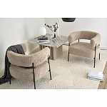 Кресло полукруглое мягкое с буклированной обивкой Armchair with Boucle Upholstery варинант исполнения - 4 | Loft Concept в Брянске