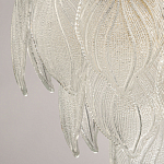 Люстра на цепи с прозрачными стеклянными подвесками в виде листьев Textured Glass Chandelier варинант исполнения - 8 | Loft Concept в Брянске