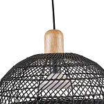 Подвесной светильник с округлым абажуром из черного ротанга Wicker Furniture варинант исполнения - 4 | Loft Concept в Брянске