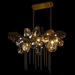 Люстра подвесная с 22-мя гранёными стеклянными плафонами с вертикальными подвесками Gilded Mirage  варинант исполнения - 6 | Loft Concept в Брянске