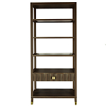 Стеллаж Elsa Dreams Walnut со стеклянными полками и ящиком варинант исполнения - 7 | Loft Concept в Брянске